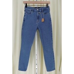 Hollister VTG Women's Pinstripe Ultra High Rise Skinny Ankle Stretch Jeans SZ 3R